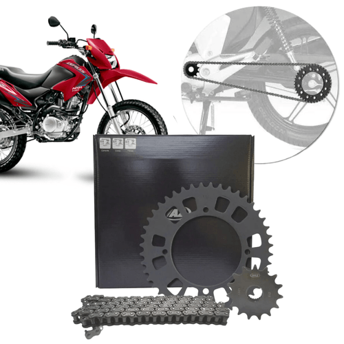 Kit Relação Transmissão Com Retentor Moto Honda Nxr 150 Bros