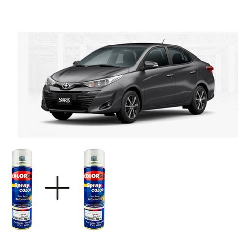Spray Automotivo Cinza Granito Toyota + Verniz Spray 300ml