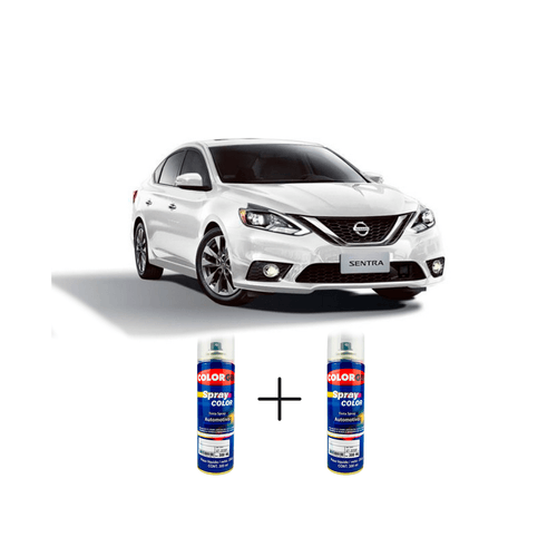 Spray Automotivo Branco Diamond Perol Nissan + Verniz Spray 300ml