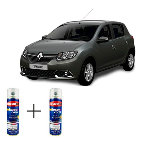 Spray Automotivo Cinza Acier + Spray Verniz 300ml