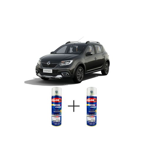 Spray Automotivo Preto Nacre + Spray Verniz 300ml