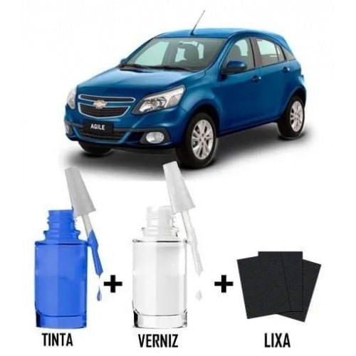 Tinta Tira Risco Automotivo Chevrolet Agile Azul Infinity