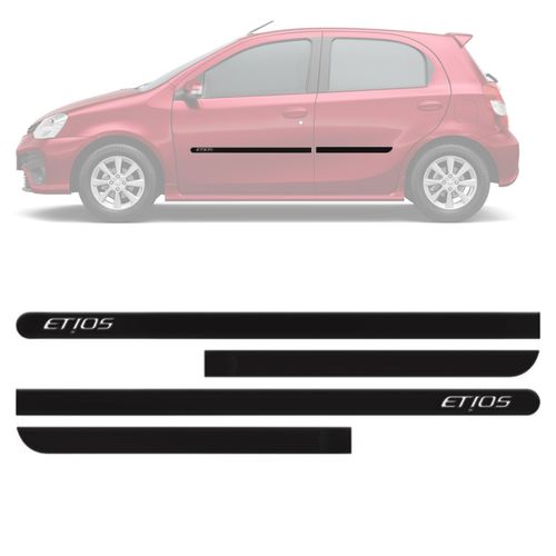 FRISO DAS PORTAS ETIOS HATCH/SEDAN 2012 A 2018 PRETO COM NOME GRAVADO SANFIL