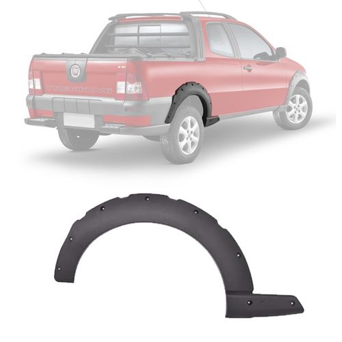 MOLDURA DA LATERAL TRASEIRA STRADA TREKKING 2012 A 2014 LADO DIREITO CINZA TEXTURIZADA BLAWER