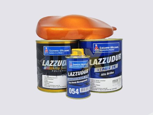 Tinta Automotiva Candy Laranja 900ml + Base Alumínio Graúdo