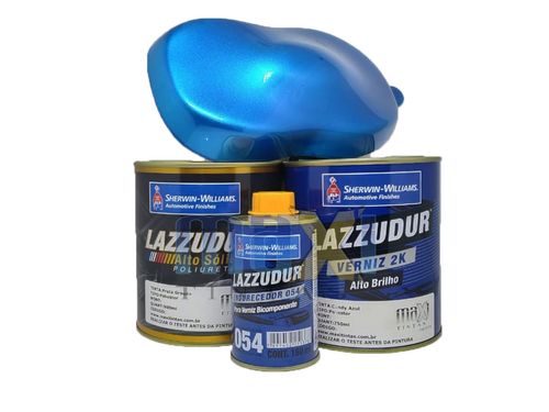 TINTA AUTOMOTIVA CANDY AZUL 900ML + BASE ALUMINIO GRAÚDO