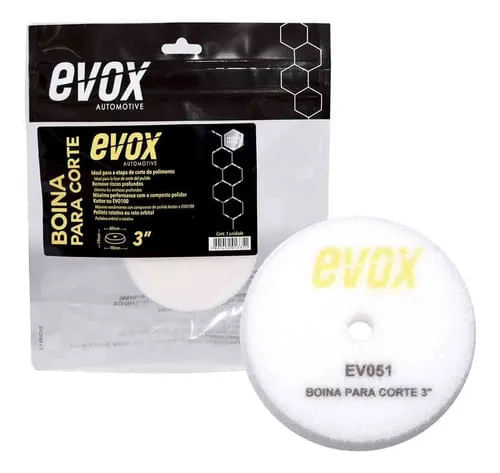 Boina De Espuma Corte 3 Polegadas Polimento Automotivo Evox