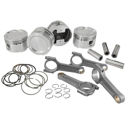 Kit forjado GM/Chevrolet Família 2 2.0/2.2 16V / C20XE 2.0 16V côncavo: Pistões forjados Super A +Aneis+Pinos+Travas+Bielas forjadas 143mm Basic