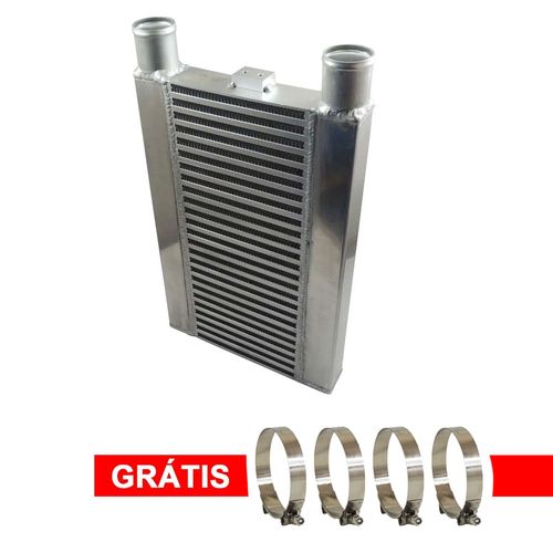 Intercooler ar/ar 460x290x50mm colméia tipo Bar & Plate + GRÁTIS 4 ABRAÇADEIRAS TUCHO INOX