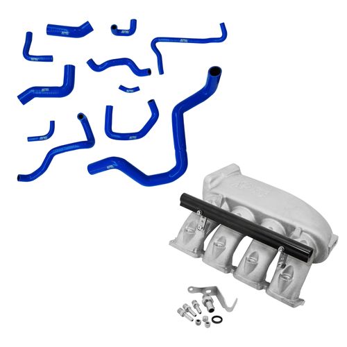Coletor admissão plenum alumínio fundido (transversal) TBI lado esquerdo - 4 BICOS - TBI ORIGINAL + Kit Mangueira Silicone - Vw Golf Gti 1.8 20v