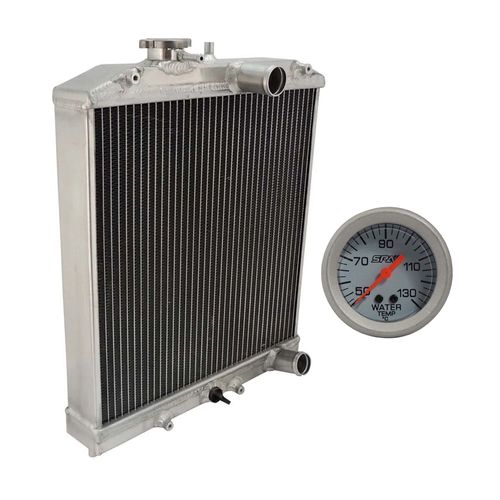 Radiador de água para Honda Civic EG/EK motor D16 - 100% Alumínio + Termômetro de Temperatura de água 50-130C - 52 MM - SPA TURBO