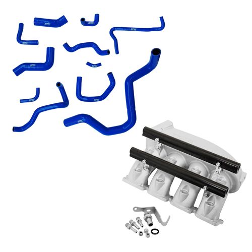 Coletor admissão plenum alumínio fundido (transversal) TBI lado esquerdo - 8 BICOS - TBI ORIGINAL + Kit Mangueira Silicone - Vw Golf Gti 1.8 20v