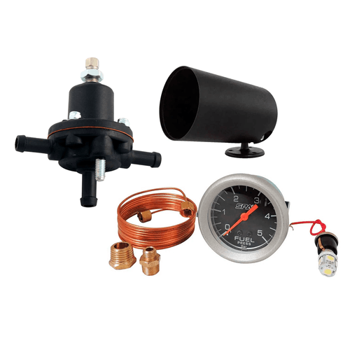 DOSADOR DE COMBUSTÍVEL COMPOSITE PARA MOTORES CARBURADOS + MANÔMETRO DE PRESSÃO DE COMBUSTÍVEL 5 BAR 52 MM + SUPORTE GRÁTIS