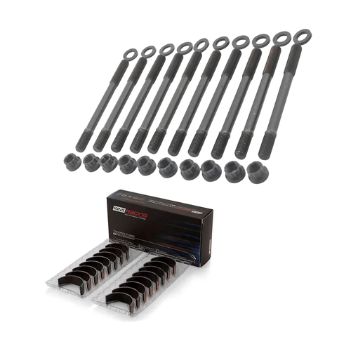 Prisioneiro de cabeçote forjado 118 mm VW AP até 96 (jogo 10un) + Bronzinas de biela King Racing High Performance Bearings