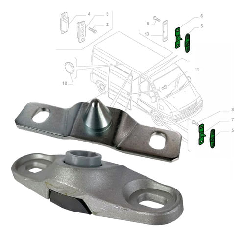 Kit Batente Macho Femea Porta Lateral De Correr Fiat Ducato