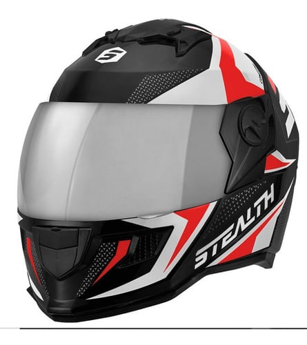 Novo Capacete Fechado Protork Stealth Concept Branco/verm