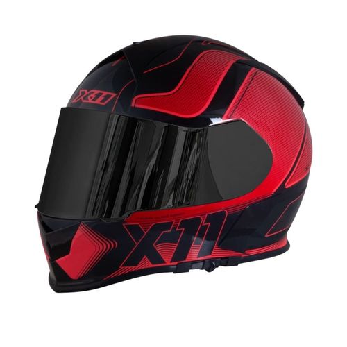 Capacete x11 revo pro tronix vermelho "60"