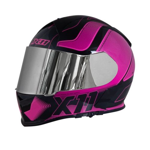Capacete x11 revo pro tronix rosa "56"