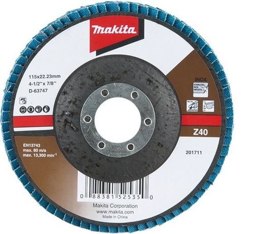 Disco Lixa Flap 115mm 4 1/2 Pol.  Grão Z40 - Makita D-63747