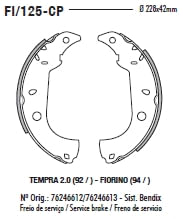 SAPATA DE FREIO CITRON/ PEUGEOT 1.6L 16V 308 12 ATÉ 13, AIRCROSS APÓS 13 FLEX