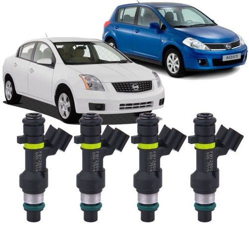Kit com 4 Bicos Injetores Sentra Tiida X-trail 1.8 e 2.0 16V À Gasolina - Fby2850