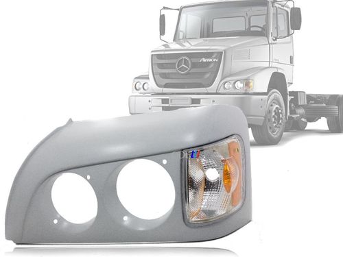 KIT MOLDURA (ARO) FAROL COM PISCA MB ATRON 1319 / 2324 2012/2016 LADO ESQUERDO