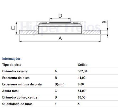 Disco Freio Traseiro Land Rover Evoque 2.0 2012 Em Diante