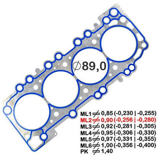 JUNTA DO CABECOTE - NISSAN FRONTIER PATHFINDER 2.5 16V APOS 2015 0.90MM