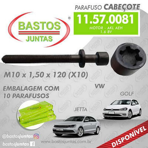 PARAFUSO DE CABECOTE - VW GOLF BORA 1.6 8V JETTA 2.0 8V