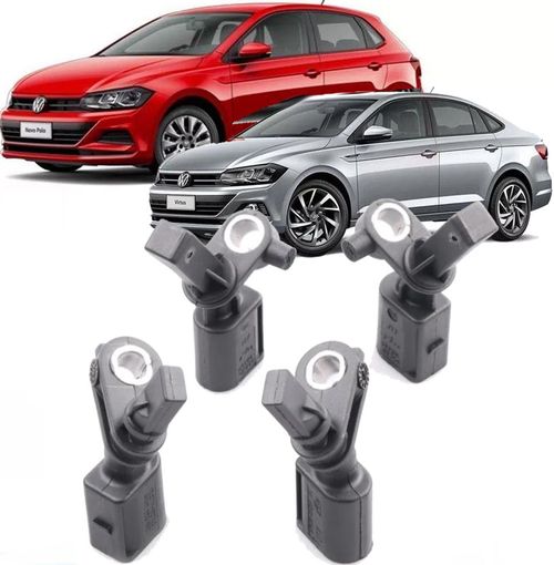 Kit 4 Sensor Freio Abs Fox Crossfox Spacefox Polo Virtus Up de 2003 a 2024 - Original