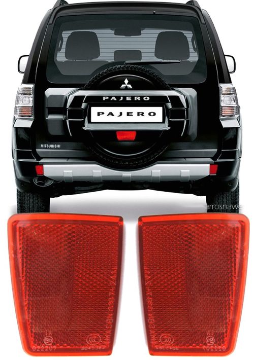 Par de Olho de Gato Refletor Parachoque Traseiro Pajero Full de 2008 À 2020