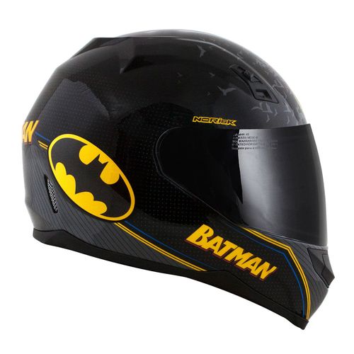 capacete NORISK FF391 STUNT DC BATMAN SYMBOL PRETO