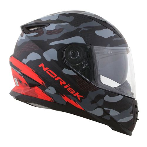 capacete NORISK SOUL DESTROYER CINZA FOSCO/VERMELHO