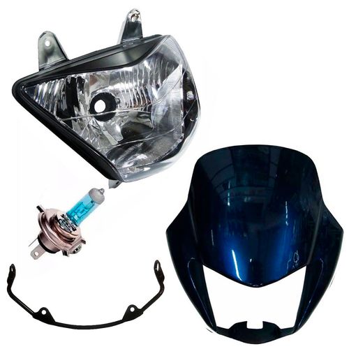 Kit Farol Falcon Lâmpada Farol Aranha Carenagem Azul 2003