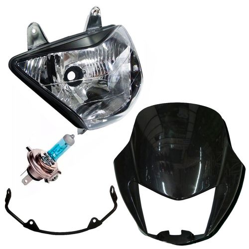 Kit Farol Falcon Lâmpada Farol Aranha Carenagem Cinza 2007