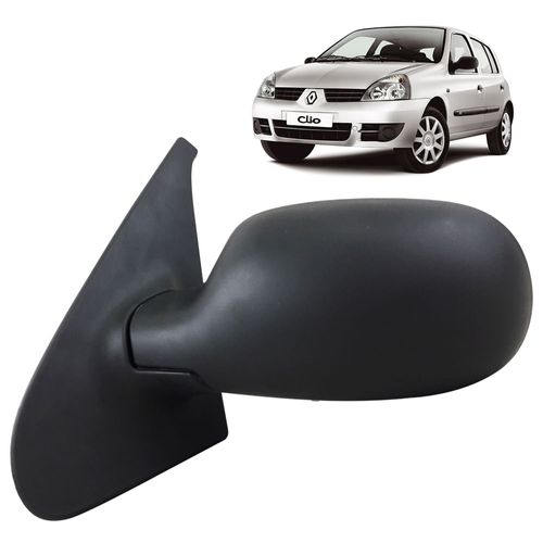 Espelho Retrovisor Externo Preto Texturizado Controle Elétrico Renault Clio 99 até 2012