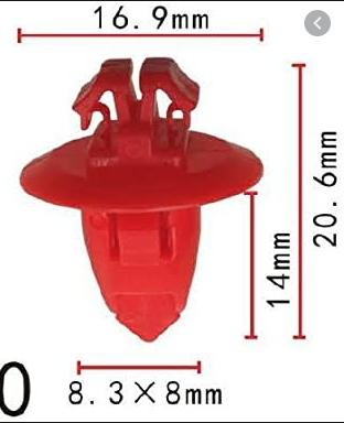 Grampo Fixacao Moldura Paralama Toyota Hilux 05 (Vermelho)
