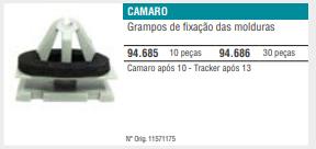 Grampo Moldura Paralama Camaro 10 Equinox 18 Tracker 13
